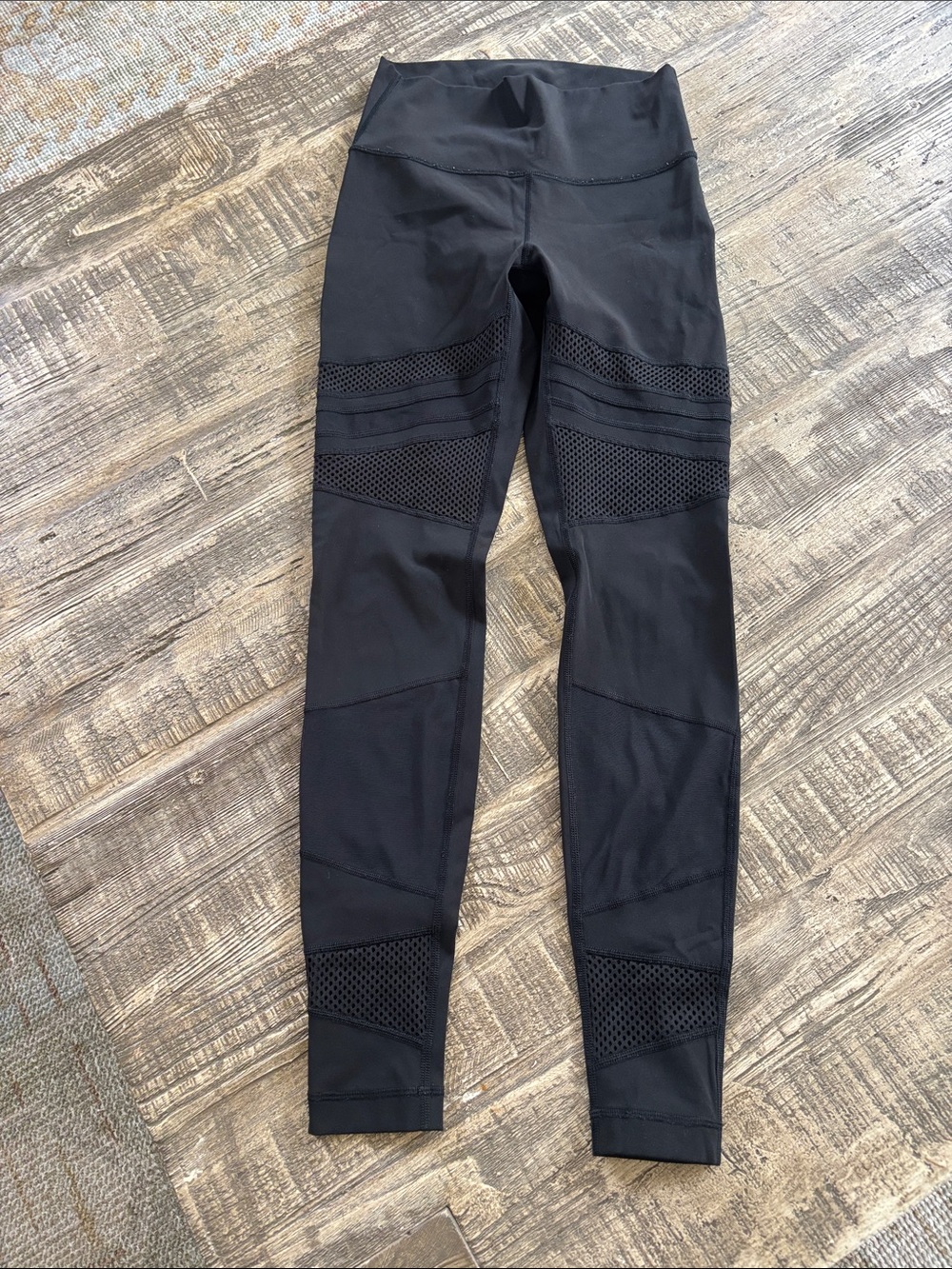 lululemon athletica Black 'Mesh Panel Leggings